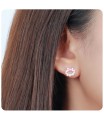 Bow with Multiple Stones Stud Earrings STS-270